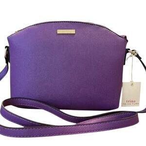 TRINA TURK Purple Vegan Leather Dome Crossbody Bag NWT *LIVE SHOW Listing*